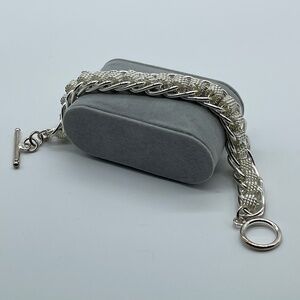 .925 Sterling Silver Rolling 8" Toggle Bracelet - Never Worn